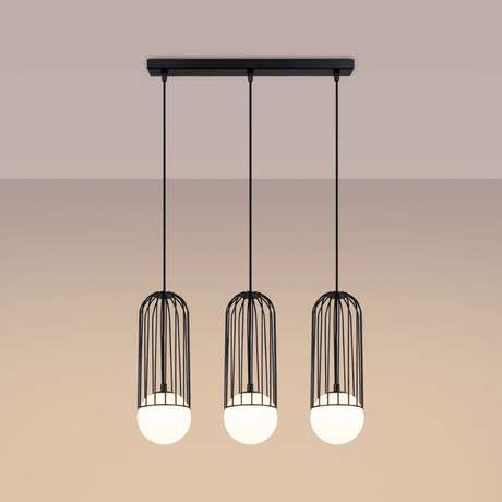 BRINA 3L lampă suspendată negru + 3x bec LED G9 3000K Warm 4.5W 450lm