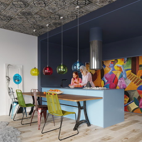 Lampă suspendată BALL galben + 1x bec LED E27 4000K rece 7,5W 650lm