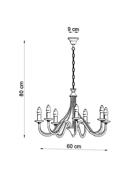 Candelabru MINERWA 7 alb + 7x bec LED E14 3000K cald 7.5W 620lm