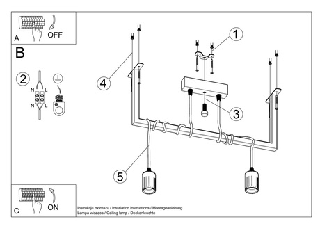 Candelabru SALAMANCA 2 negru + 2x bec LED E27 3000K cald 7.5W 620lm