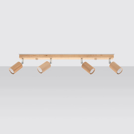 Plafonieră BERG 4 lemn natural