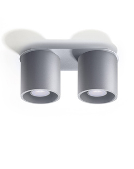 Plafonieră ORBIS 2 gri + 2x bec LED GU-10 4000K rece 7W 630lm