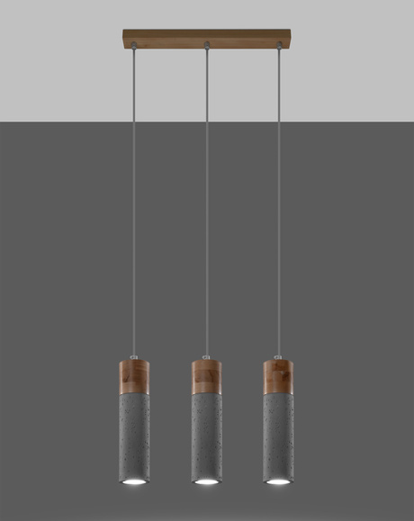 ZANE 3 lampă suspendată gri + 3x bec LED GU-10 4000K rece 7W 630lm