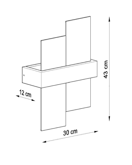 FENIKS 1 lampă de perete wenge + 1x bec LED E27 4000K Cold 7,5W 650lm