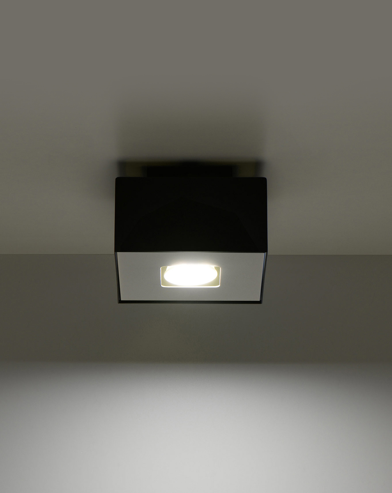 Plafonieră MONO 1 negru + 1x bec LED GU-10 3000K cald 7W 620lm