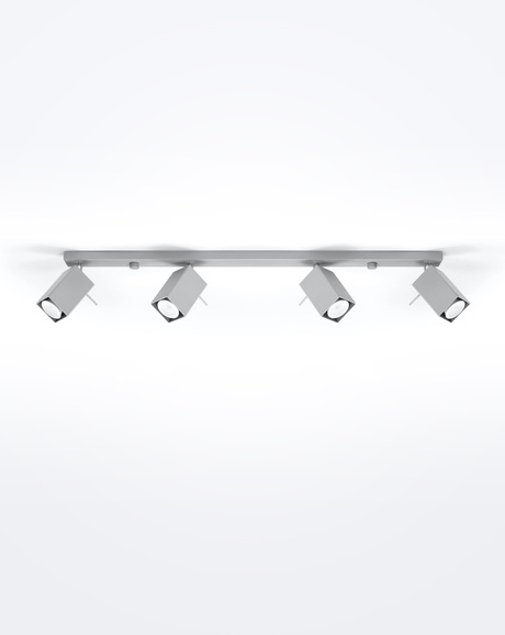 MERIDA plafonieră 4L gri + 4x bec LED GU-10 3000K cald 7W 620lm