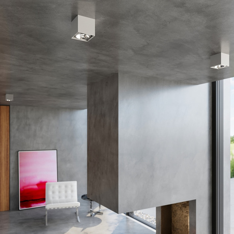 Plafonieră BLAKE gri + 1x bec LED GU10 AR111 3000K cald 12W 800lm