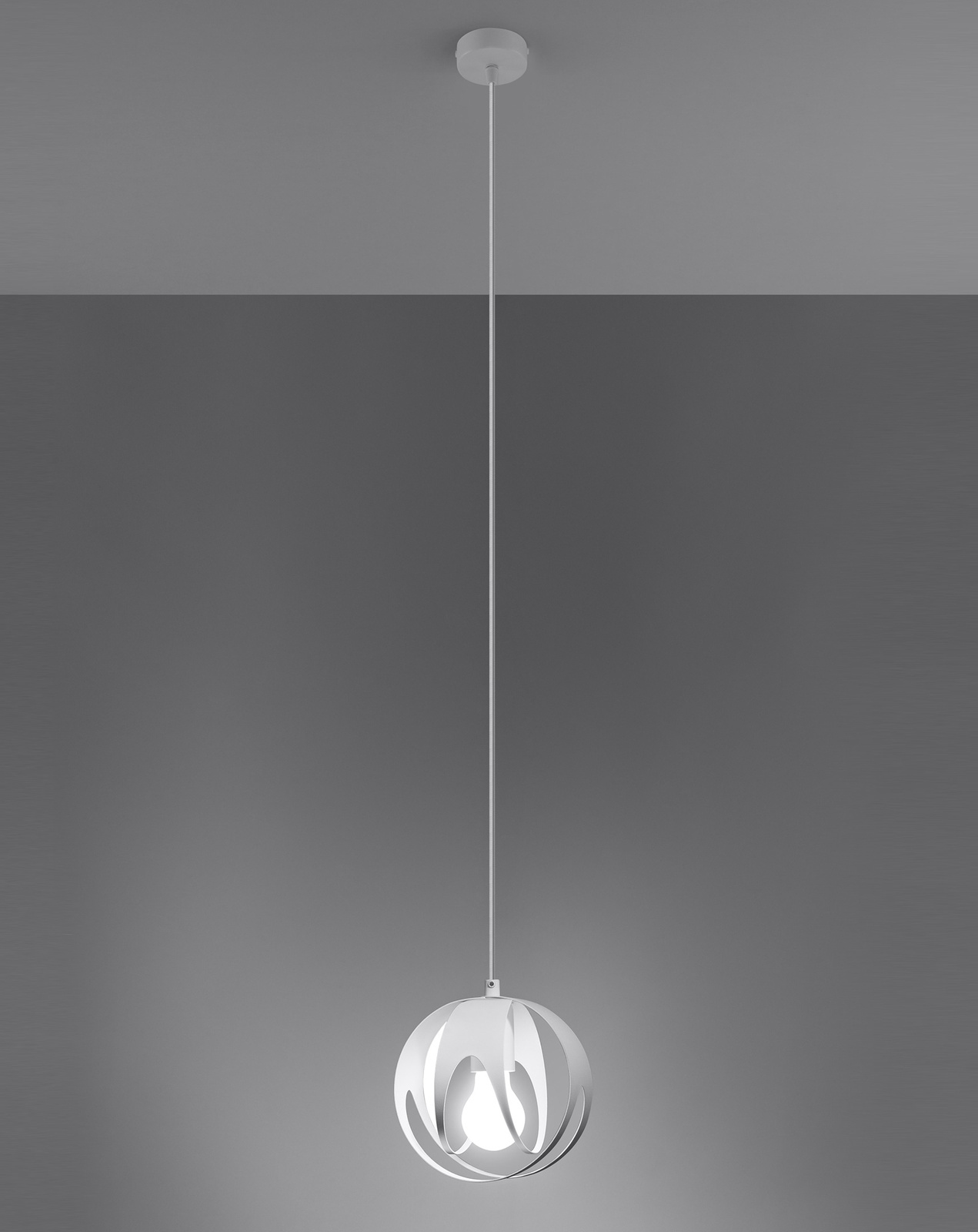 TULOS 1 lampă suspendată alb + 1x bec LED E27 3000K Warm 7,5W 620lm