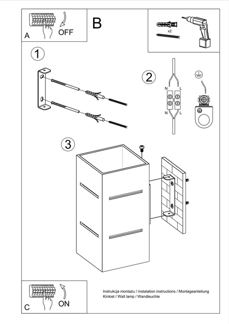 BLOCCO lampă de perete alb + 1x bec LED G9 3000K Warm 4.5W 510lm