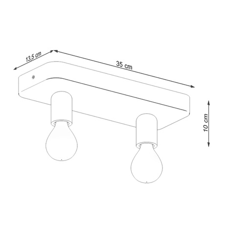 Plafonieră TAVO 2 + 2x bec LED E27 4000K Rece 7.5W 690lm