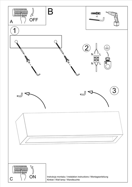 VEGA 50 lampă de perete din beton + 1x bec LED E27 3000K Warm 7.5W 620lm