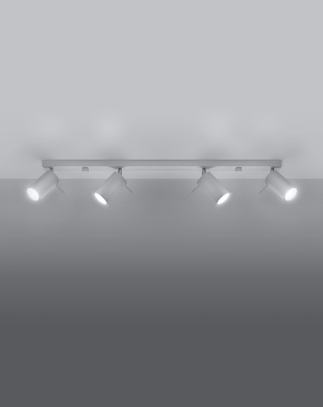 Plafonieră RING 4L alb + 4x bec LED GU-10 3000K cald 7W 620lm