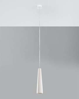 Lampă suspendată ceramică ELECTRA alb + 1x bec LED GU-10 4000K rece 7W 630lm
