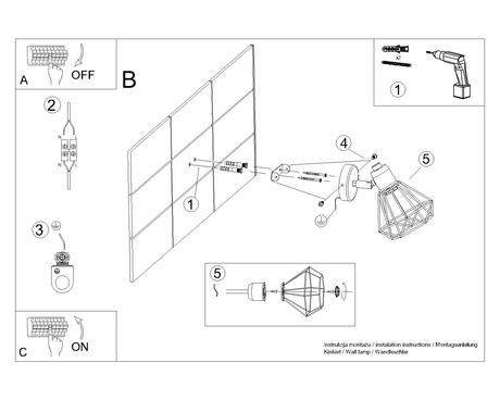 ARTEMIS 1 lampă de perete alb + 1x bec LED E14 4000K Cold 7.5W 680lm