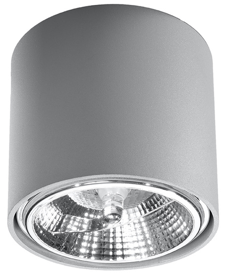 TIUBE plafonieră gri + 1x bec LED GU10 AR111 4000K COLD 10W 850lm