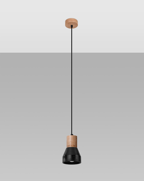 Lampă suspendată QUBIC negru + 1x bec LED E27 4000K rece 7,5W 650lm