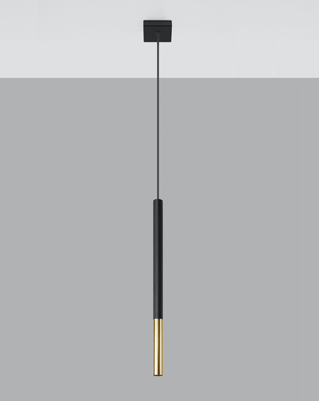 MOZAICA 1 lampă suspendată negru / auriu + 1x bec LED G9 3000K cald 4.5W 510lm