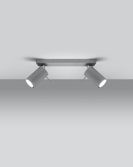 Plafonieră RING 2 gri + 2x bec LED GU-10 3000K Warm 7W 620lm
