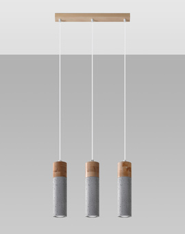 ZANE 3 lampă suspendată gri + 3x GU-10 3000K cald 7W 620lm bec LED