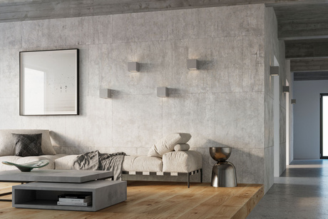 LEO lampă de perete din beton + 1x bec LED E27 4000K rece 7,5W 650lm