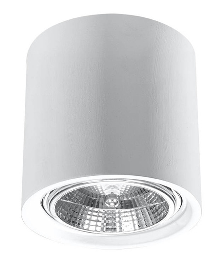 Plafonieră ceramică KALU alb + 1x bec LED GU10 AR111 3000K cald 12W 800lm