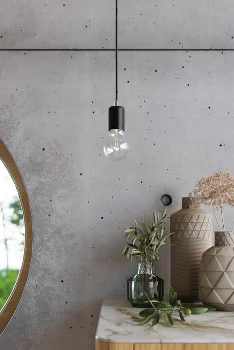 EDISON 3 lampă suspendată negru + 3x bec LED E27 3000K Warm 7,5W 620lm