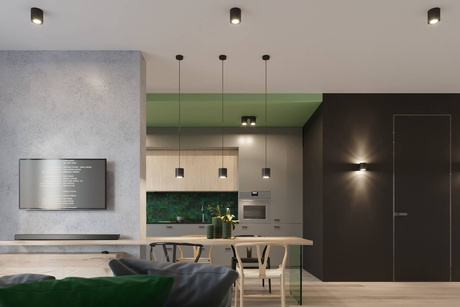 Plafonieră ORBIS 1 negru + 1x bec LED GU-10 4000K rece 7W 630lm