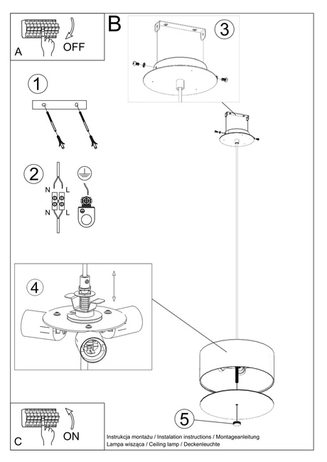 Candelabru SKALA 30 alb + 3x bec LED E27 3000K cald 7.5W 620lm