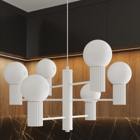 Candelabru HALO 6 alb