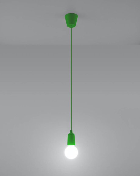 DIEGO 1 lampă suspendată verde + 1x bec LED E27 3000K Warm 7,5W 620lm