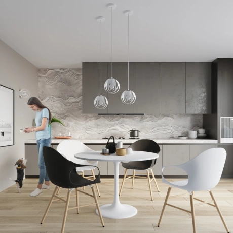 Lampă suspendată TULOS 3L alb