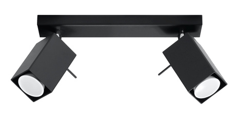 MERIDA 2 lampă de tavan negru + 2x GU-10 LED bec 3000K cald 7W 620lm