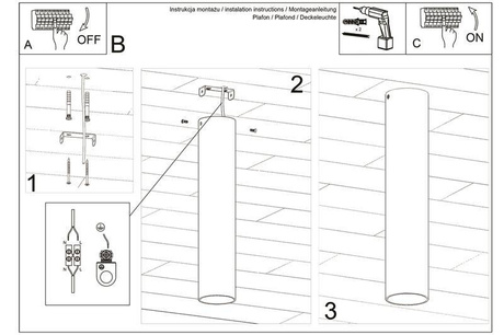 Lampă de plafon LAGOS 10 alb +1x Bec LED GU-10 4000K rece 7W 630lm