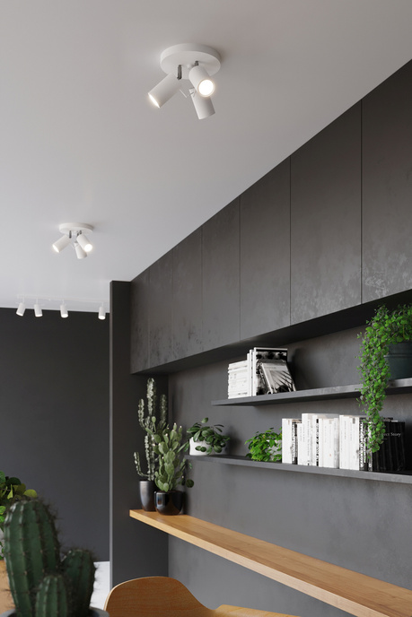 Plafonieră RING 3P alb + 3x bec LED GU-10 3000K cald 7W 620lm