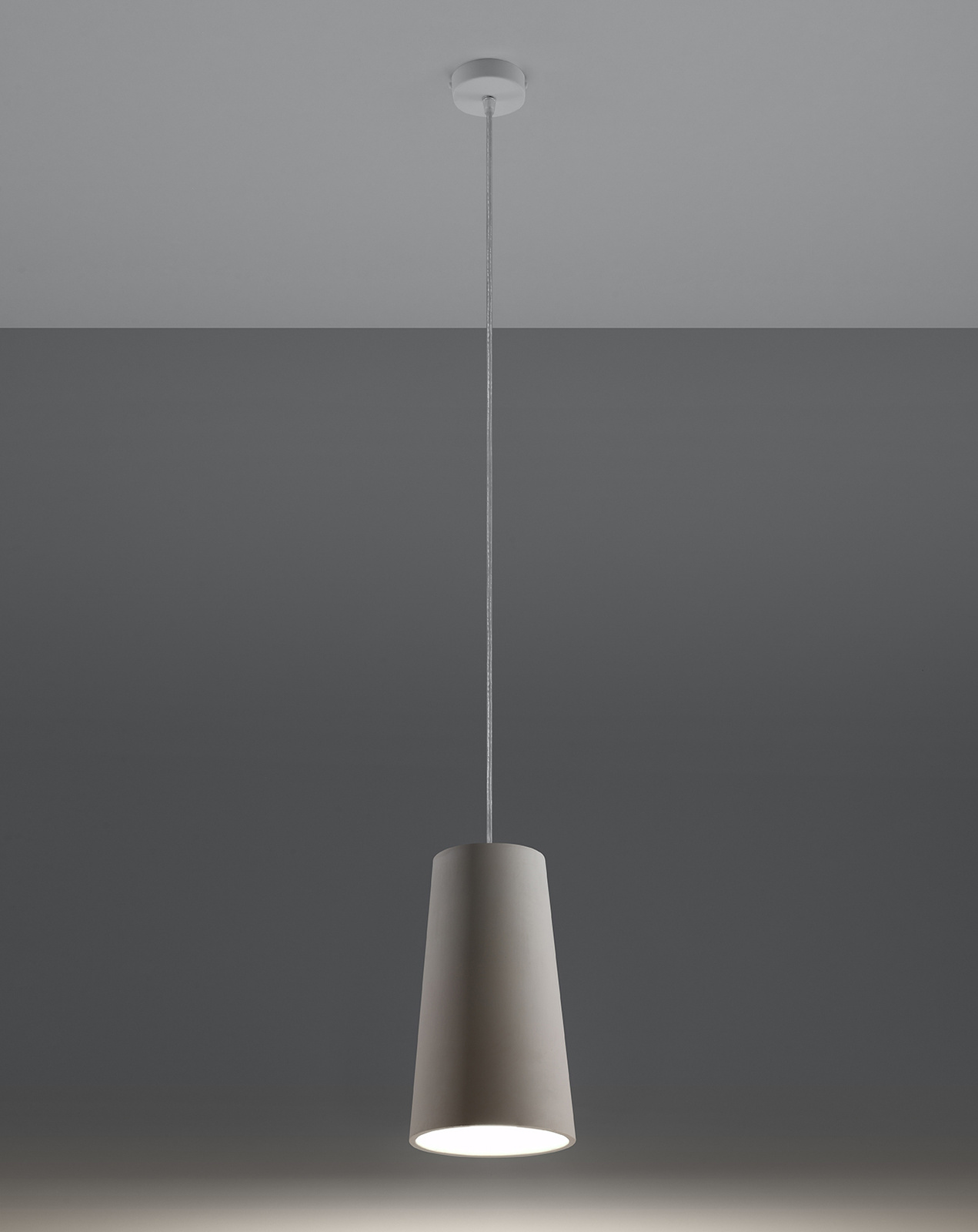 GULCAN lampă suspendată ceramică albă + 1x bec LED E27 3000K Warm 7,5W 620lm