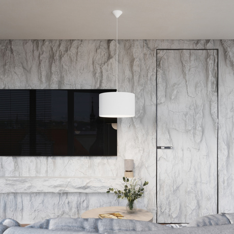 NOVA 30 lampă suspendată alb + 1x bec LED E27 4000K rece 7,5W 690lm