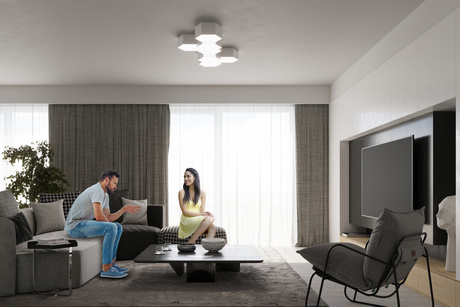 Plafonieră SUNDE 11 alb + 2x bec LED E27 3000K cald 7.5W 620lm