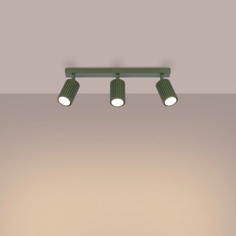 Plafonieră KARBON 3L verde măsliniu