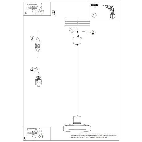 Lampă suspendată BILO biała