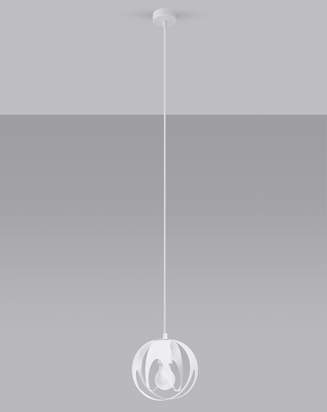 TULOS 1 lampă suspendată alb + 1x bec LED E27 4000K rece 7,5W 650lm