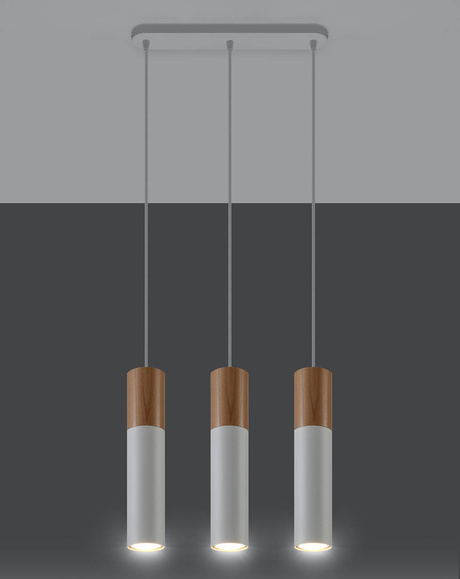 PABLO 3 lampă suspendată albă + 3x bec LED GU-10 3000K Warm 7W 620lm