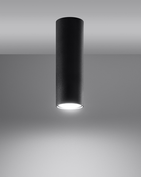 Plafonieră LAGOS 20 negru + 1x bec LED GU-10 3000K Warm 7W 620lm