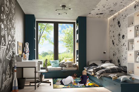 VECTOR lampă de perete negru + 1X bec LED E27 3000K 7W 760lm