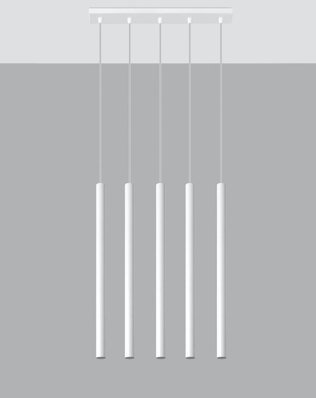 PASTELO 5 lampă suspendată albă + 5x bec LED G9 3000K Warm 4.5W 510lm