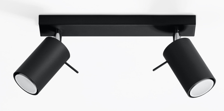 Plafonieră RING 2 negru + 2x bec LED GU-10 4000K rece 7W 630lm