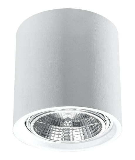 Plafonieră ceramică KALU alb + 1x bec LED GU10 AR111 3000K cald 12W 800lm
