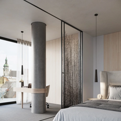 Lampă suspendată ELECTRA negru beton