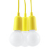 DIEGO 3 lampă suspendată galben + 3x bec LED E27 3000K cald 7,5W 620lm