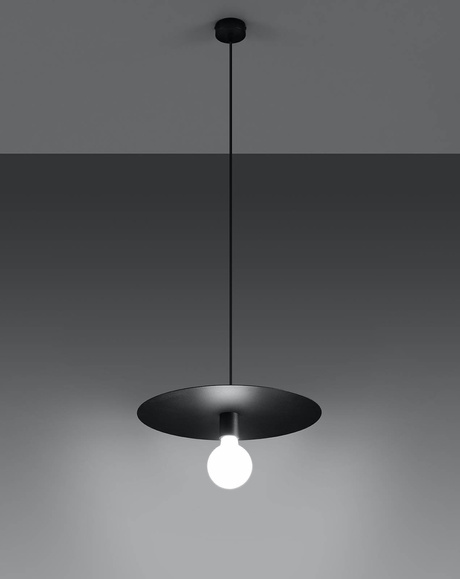 Lampă suspendată FLAVIO negru + 1x bec LED E27 4000K rece 7,5W 650lm