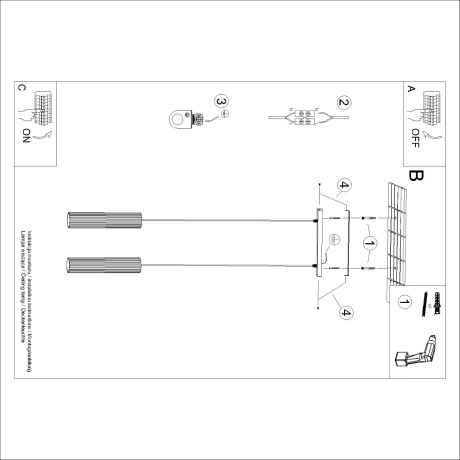 Lampă suspendată KARBON 2 negru